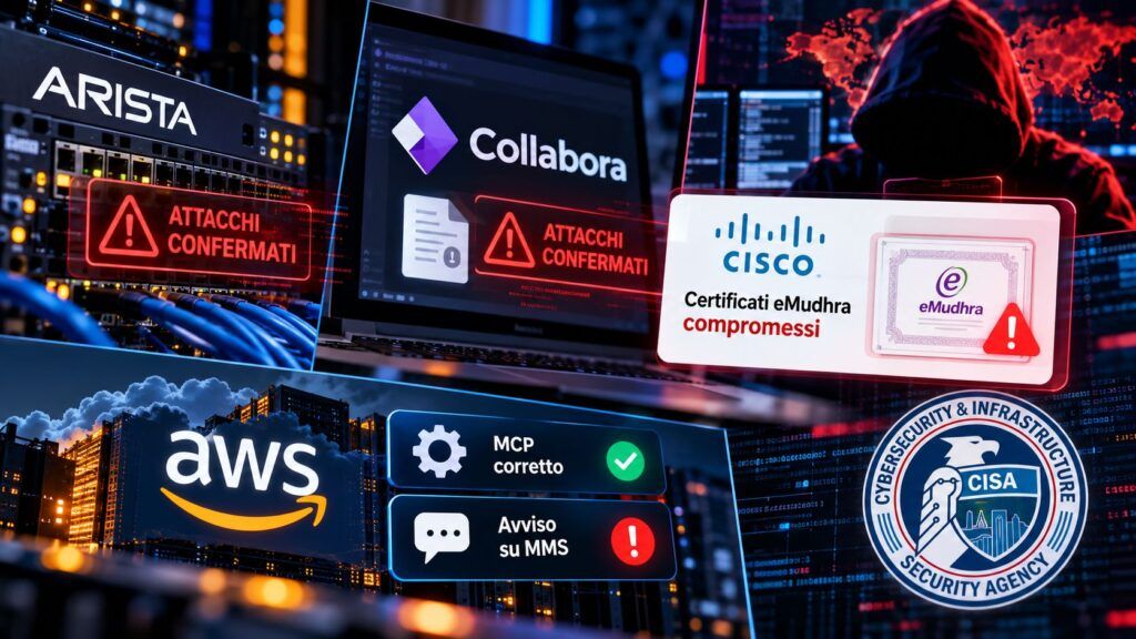 CISA conferma exploit su Arista e Collabora, Cisco e AWS lanciano nuovi allarmi 2 Allerta Cybersecurity Attacchi Confermati