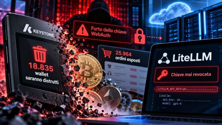 Allerta cyber chiavi e dati esposti