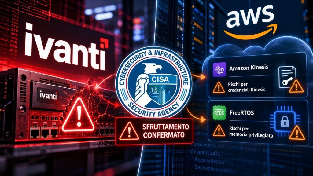 CISA aggiorna il KEV: due falle Ivanti sfruttate negli attacchi 2 Allerta cybersecurity Ivanti CISA e AWS