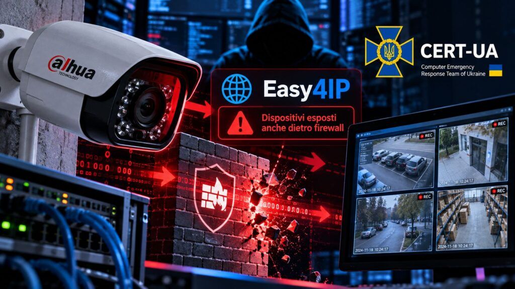 Dahua, allarme CERT-UA: telecamere violate anche dietro firewall 2 Allerta cybersicurezza Dahua ed Easy4IP