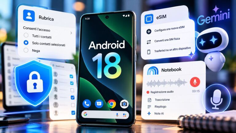 Android 18 privacy eSIM e AI
