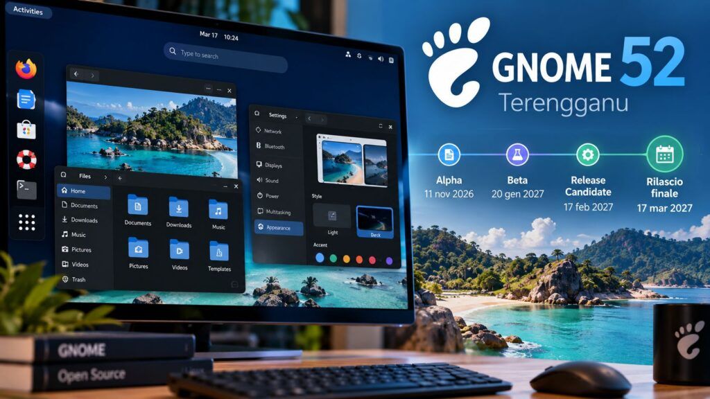 GNOME 52 Terengganu arriva il 17 marzo 2027: calendario già fissato 2 Annuncio GNOME 52 Terengganu