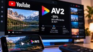 YouTube prepara AV2 nel 2027: più qualità e meno dati consumati