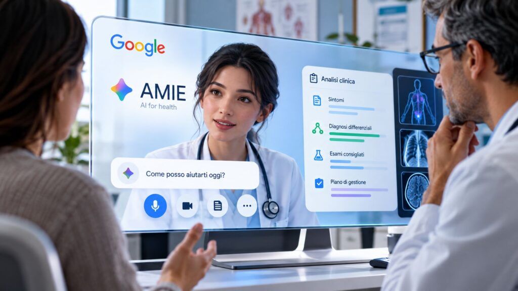 Google AMIE entra in clinica: 98 pazienti e nessuna conversazione interrotta 2 Assistente medico AI in consulto clinico