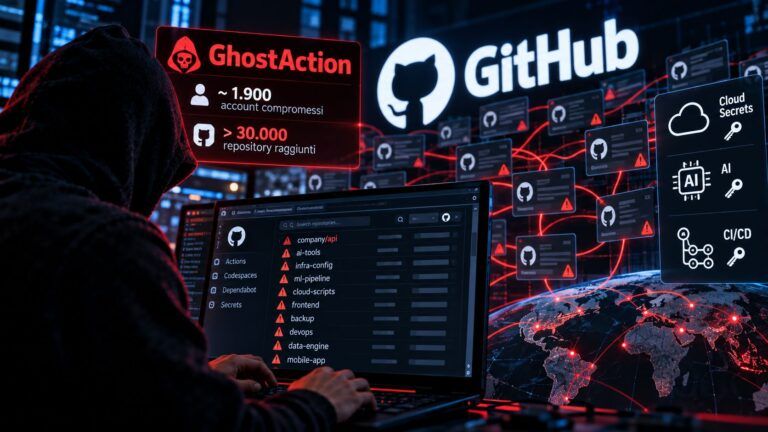 Attacco GhostAction alla rete GitHub