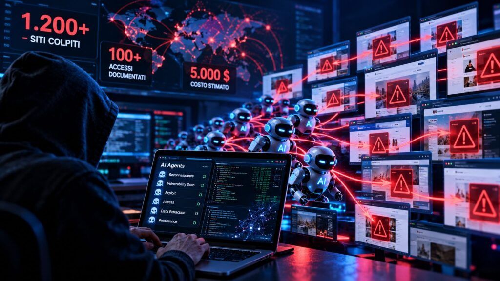 Agenti AI violano oltre 100 siti: l’attacco costa circa 5.000 dollari 2 Attacco cyberpunk guidato dallIA