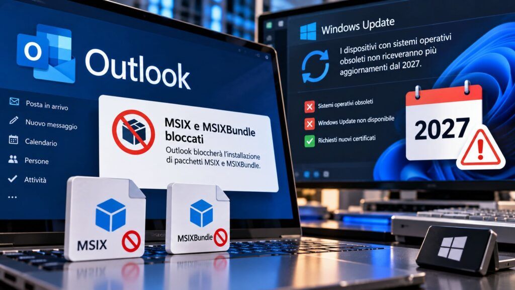 Microsoft chiude MSIX in Outlook e prepara il taglio agli update Windows 2 Blocco MSIX e aggiornamenti Windows 2027