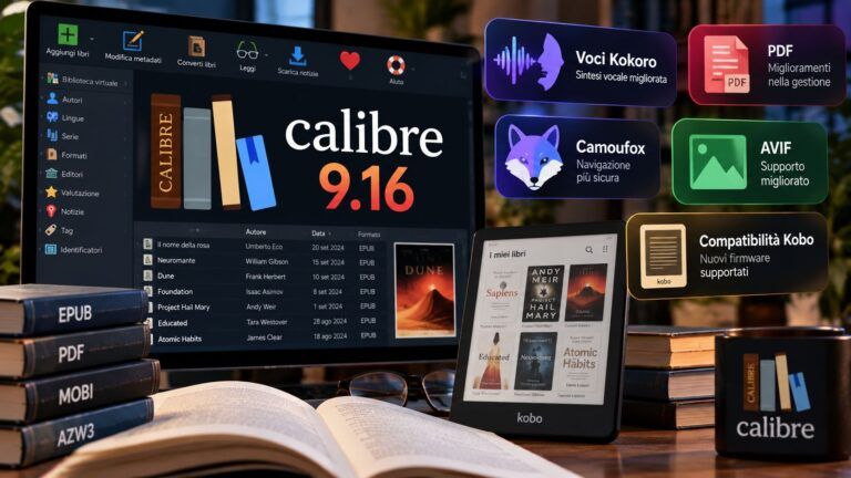 Calibre 9.16 ecosistema ebook e lettura
