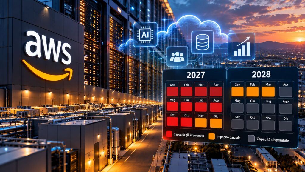 Amazon AWS quasi esaurita fino al 2028: l'AI si prende il cloud 2 Capacita AWS quasi esaurita 2027–2028