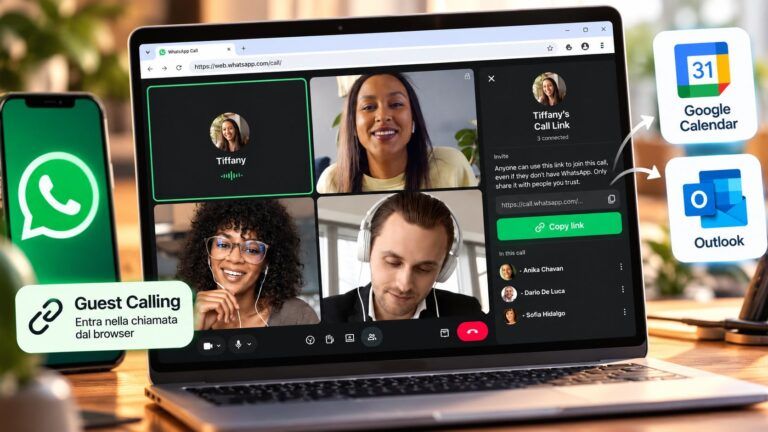 Chiamate ospiti WhatsApp dal browser