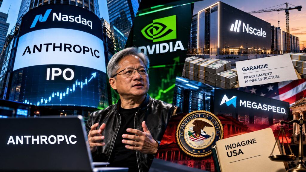 Anthropic verso il Nasdaq, Nvidia tra credito AI e caso Megaspeed 2 Collage AI tra IPO e giustizia USA