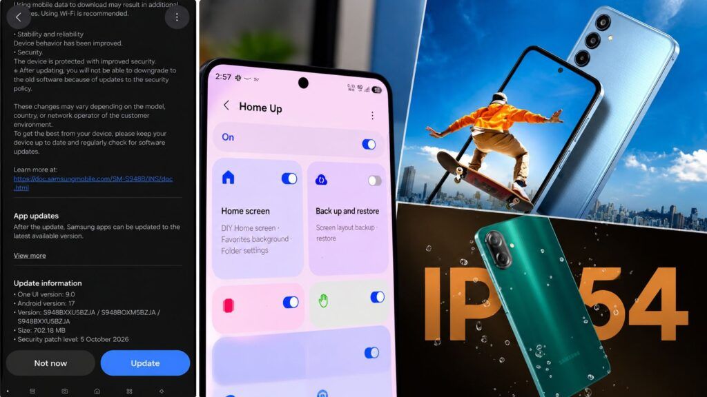 Samsung accelera One UI 9: patch per Galaxy S24, Fold e Watch 2 Collage Samsung tra aggiornamenti e design