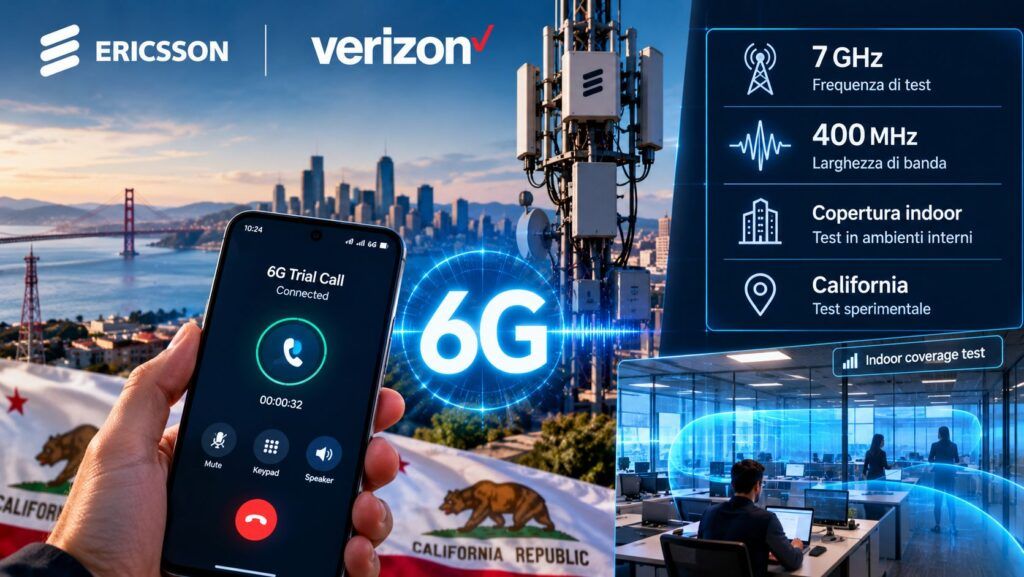 Composito tecnologico prova di chiamata 6G in California