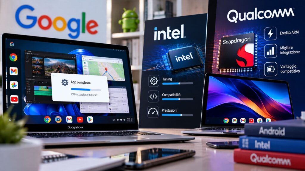 Googlebook, Android favorisce ARM: Intel richiede tuning per alcune app 2 Confronto Google Intel e Qualcomm sui laptop
