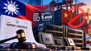 Taiwan prepara fino a 5 anni di carcere per i server AI diretti in Cina