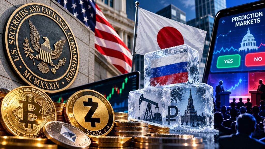 La crypto entra nell’età adulta: SEC apre, il Giappone congela e Zcash accelera 2 Criptovalute geopolitica e mercati predittivi