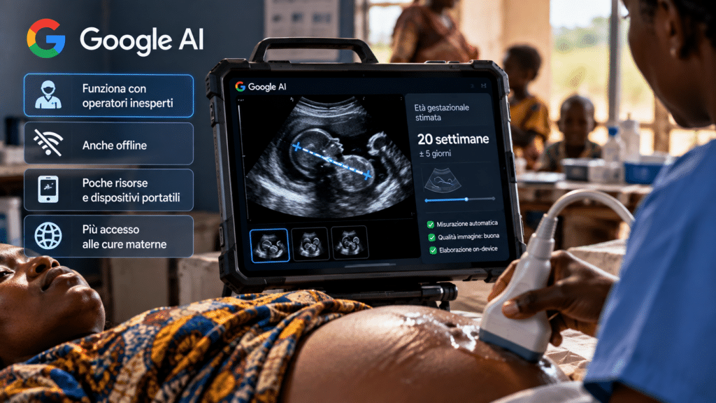 Google porta l’AI nelle ecografie: operatori inesperti e analisi offline 2 Ecografia materna con Google AI