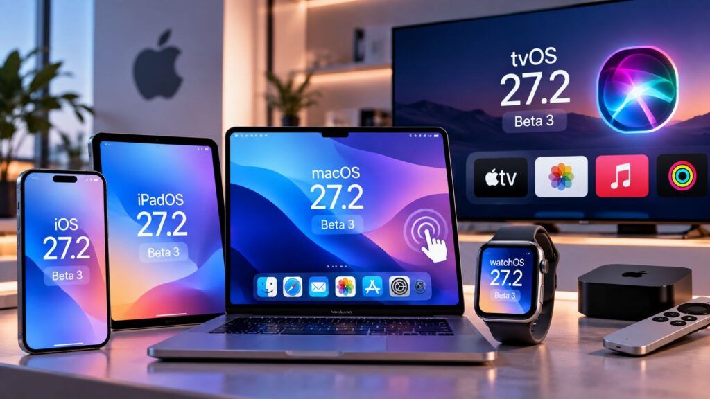 Apple aggiorna iOS 27.2 e macOS 27.2: tvOS prepara Apple Intelligence 2 Ecosistema Apple 27.2 Beta 3