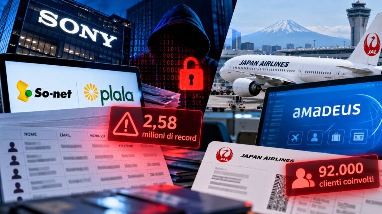 Fuga di dati tra Sony e JAL
