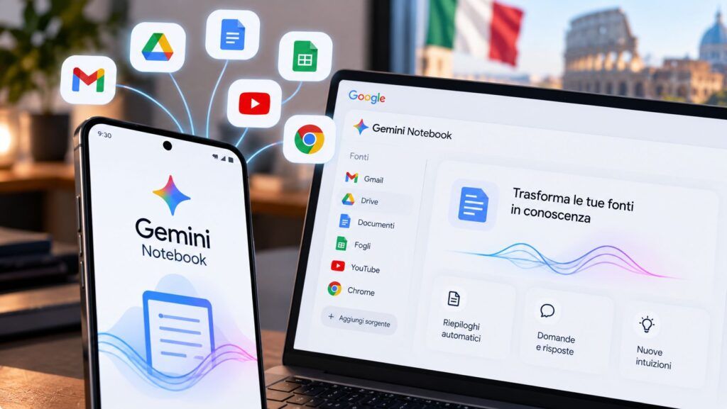Gemini Notebook in Italia: Google richiede il collegamento manuale 2 Gemini Notebook tra tecnologia e Italia