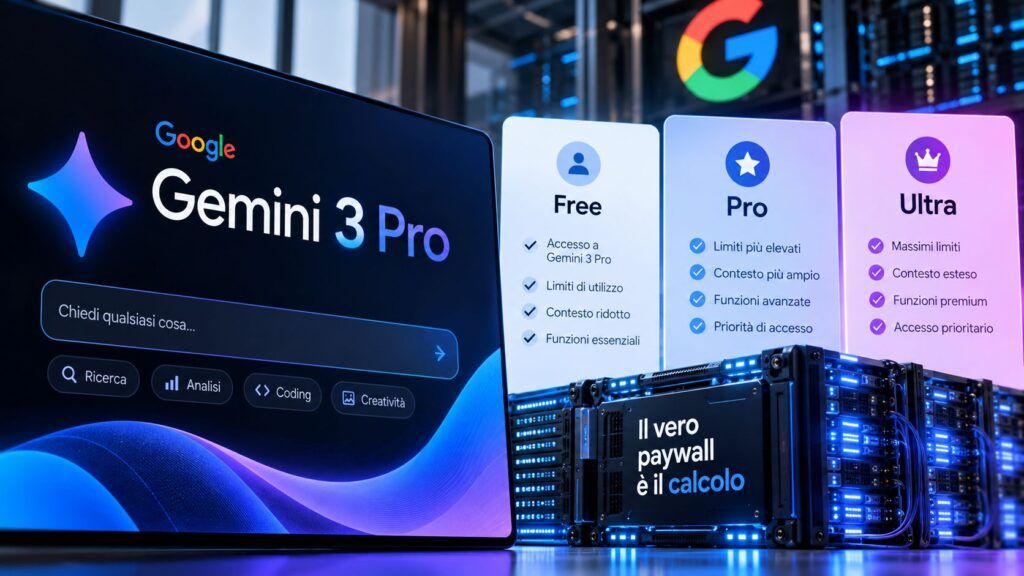Gemini 3 Pro resta gratis, Google fa pagare limiti e contesto 2 Google Gemini 3 Pro Piani e Potenza Compute