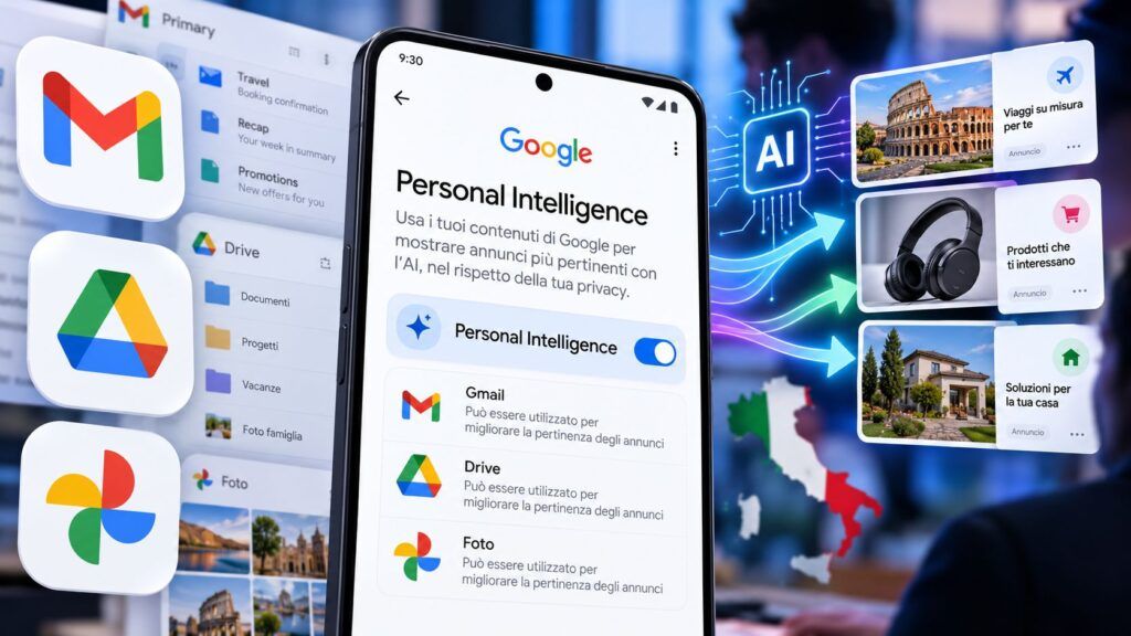 Google cambia la privacy: Gmail e Foto possono influenzare gli annunci 2 Google Personal Intelligence e privacy in Italia