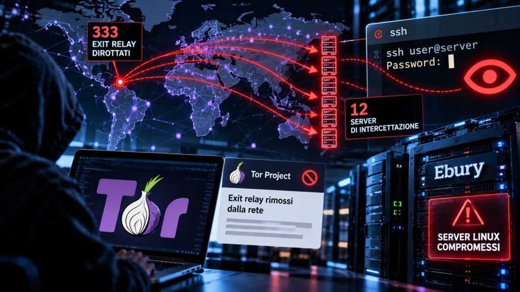 Tor, 333 exit relay dirottati per intercettare SSH: scoperta Ebury 2 Intercettazione Tor e server compromessi