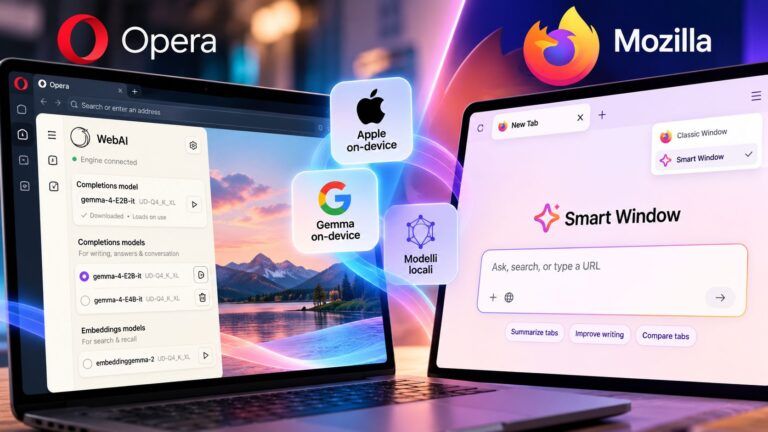 Interfacce AI locali tra Opera e Firefox