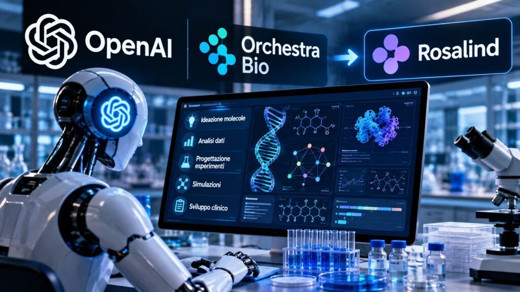 OpenAI compra Orchestra Bio: Rosalind porta gli agenti AI nei farmaci 2 Laboratorio futuristico per linnovazione biotecnologica