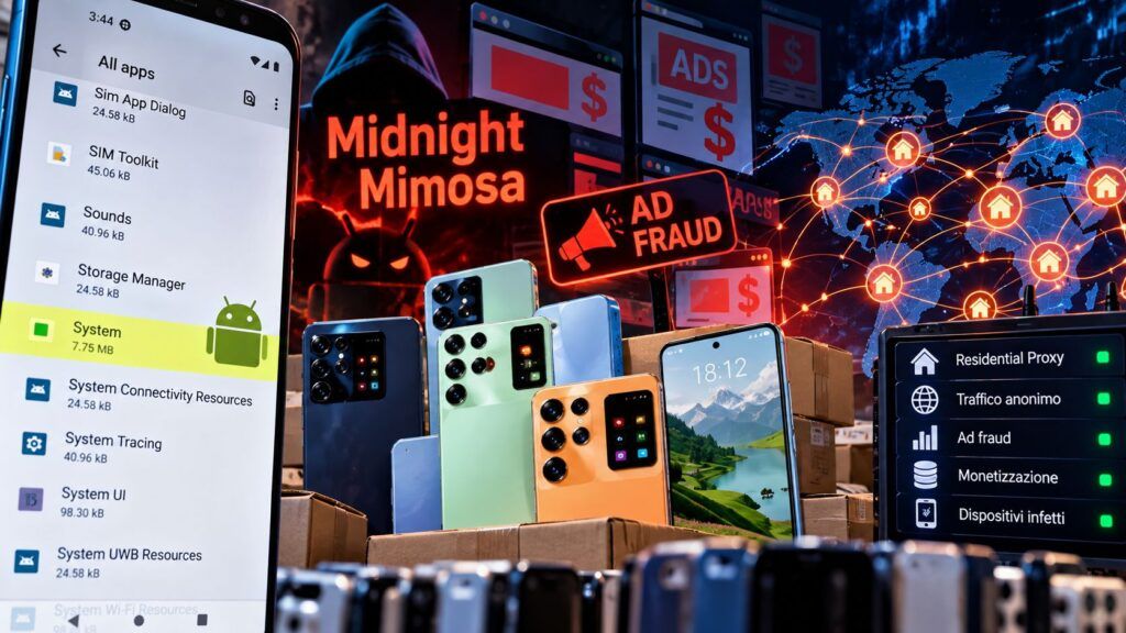 Android low-cost infetti nel firmware: Midnight Mimosa crea proxy residenziali 2 Malware Android e frodi pubblicitarie