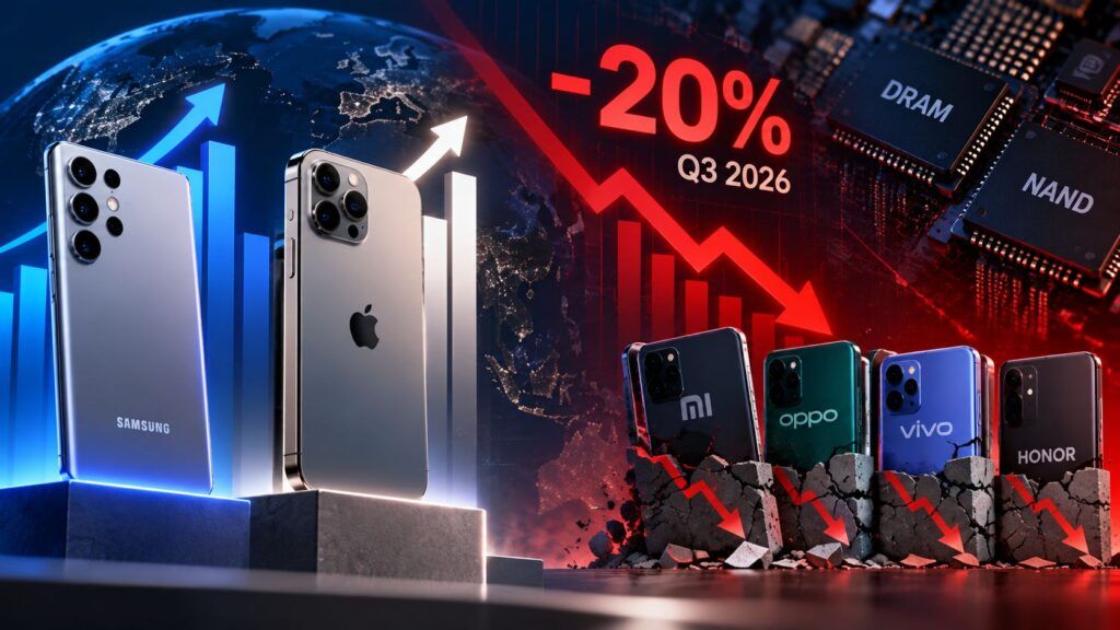Mercato smartphone -20%: Samsung e Apple vincono la crisi delle memorie 2 Mercato smartphone tra crescita e crisi dei chip