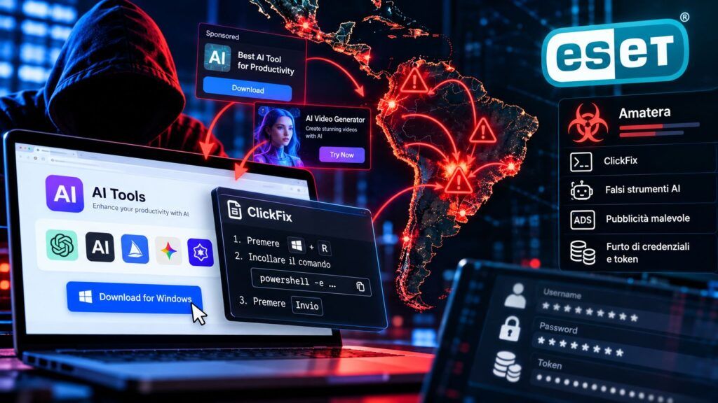 Amatera domina gli infostealer: ClickFix e false app AI rubano dati 2 Minacce AI e ClickFix in America Latina