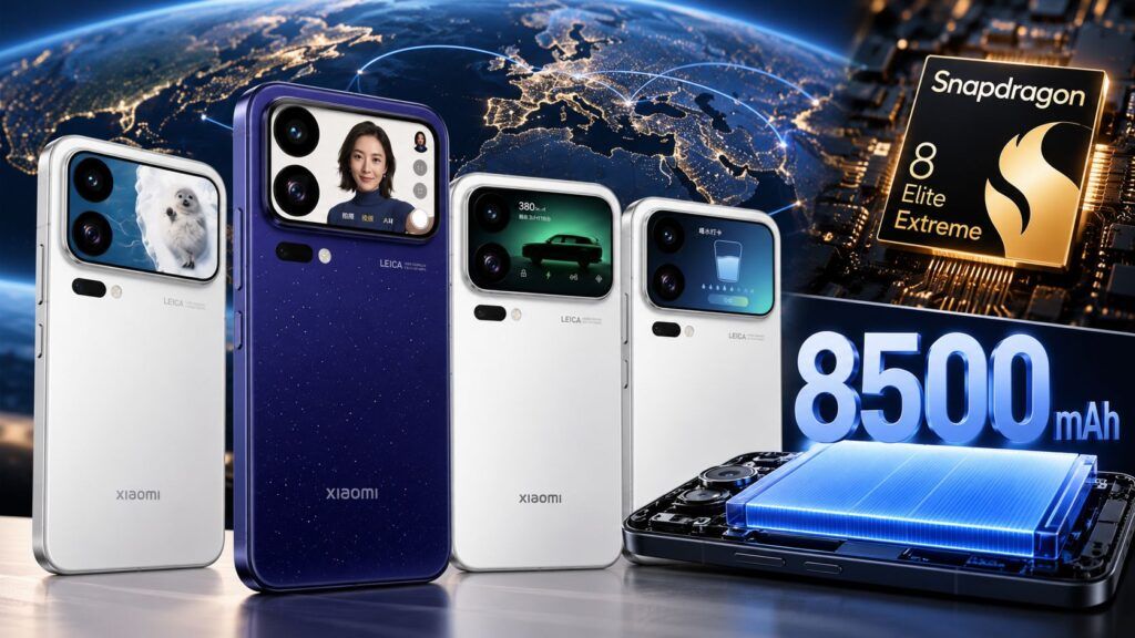 Montaggio globale di smartphone Xiaomi futuristici