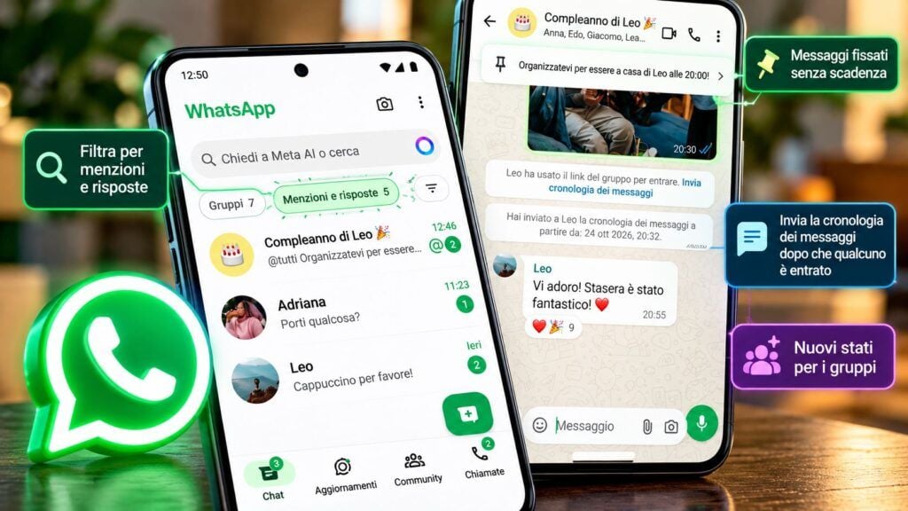 Nuove funzioni WhatsApp in evidenza