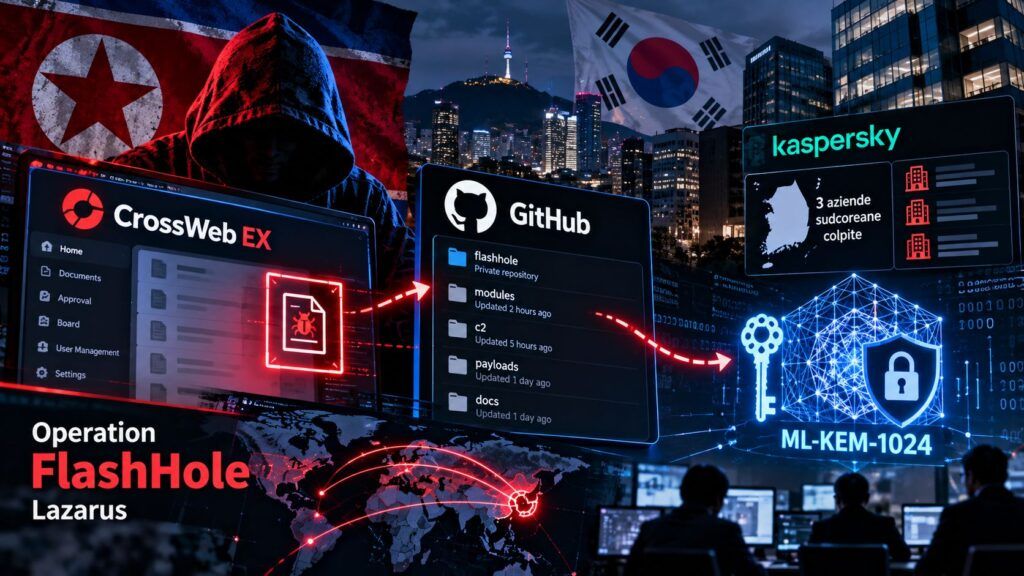 Lazarus usa software bancari e crittografia post-quantum per colpire la Corea 2 Operazione FlashHole minaccia cyber globale 1