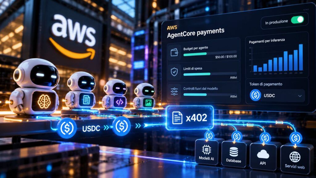 AWS fa spendere gli agenti AI: AgentCore paga ogni inferenza in USDC 2 Pagamenti AI AWS con x402