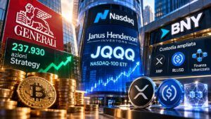 Generali compra Strategy, Janus tokenizza Nasdaq e BNY punta su XRP 3 Generali compra Strategy, Janus tokenizza Nasdaq e BNY punta su XRP