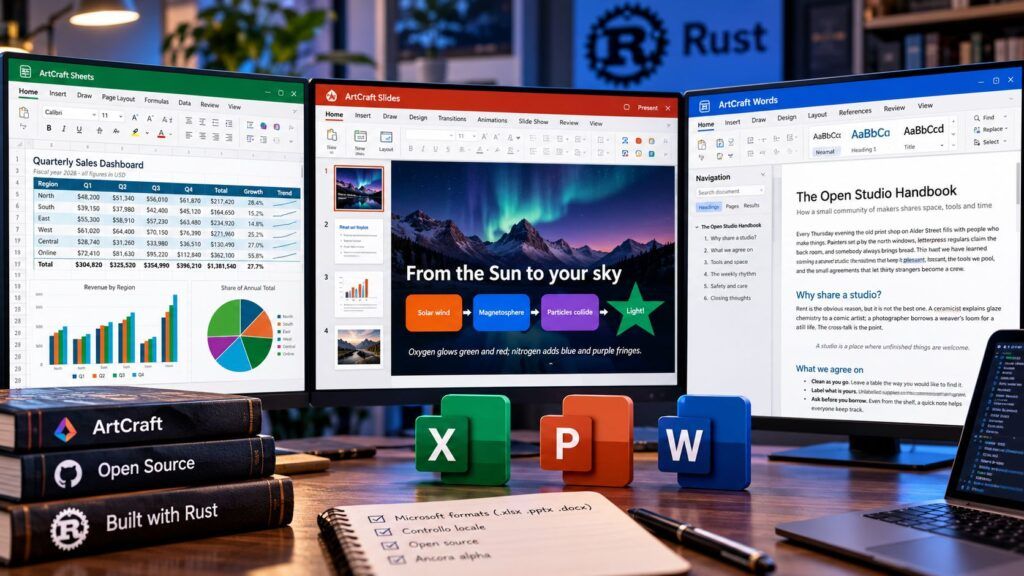 GridCraft, DeckCraft e WordCraft sfidano Microsoft 365 con una suite open source 2 Postazione ArtCraft tra Rust e open source