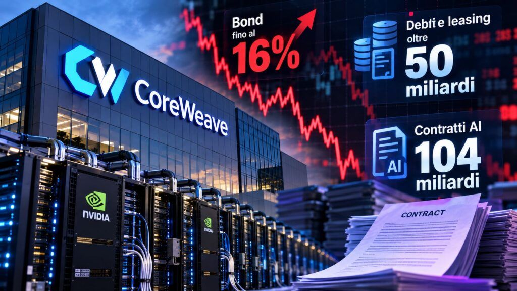 CoreWeave, bond al 16% e debiti miliardari: la corsa all’AI presenta il conto 2 Pressione finanziaria tra AI e data center
