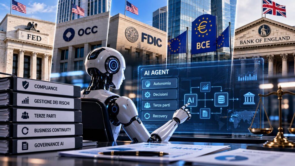 Banche e AI agentica: i regolatori chiedono kill switch e recovery 2 Regolamentazione AI nel sistema bancario