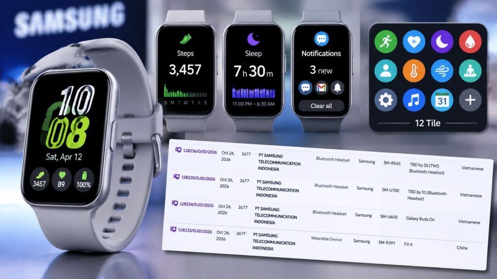 Samsung Galaxy Fit 4: l'app rivela 12 tile e nuove funzioni salute 2 Samsung Galaxy Fit 4 interfaccia e leak affiancati