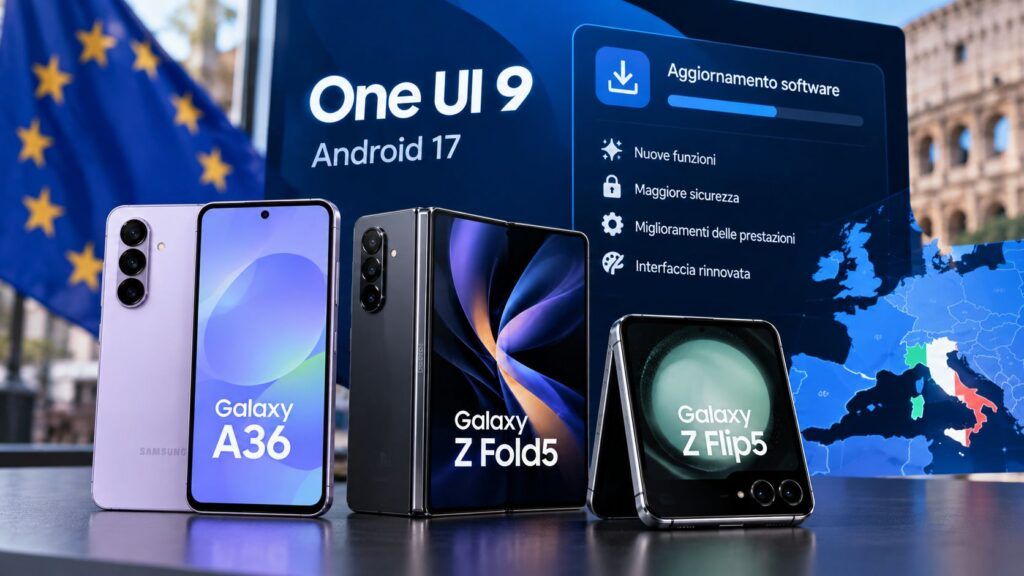 One UI 9 arriva in Europa su Galaxy A36, Z Fold 5 e Z Flip 5: Android 17 si espande 2 Samsung Galaxy aggiornamento One UI in Italia