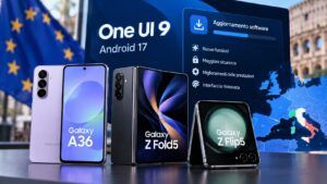 One UI 9 arriva in Europa su Galaxy A36, Z Fold 5 e Z Flip 5: Android 17 si espande