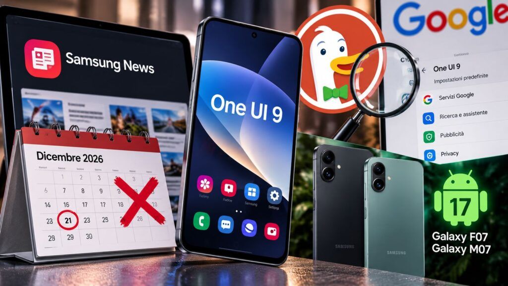 Samsung News chiude il 21 dicembre: One UI 9 divide DuckDuckGo 2 Samsung One UI 9 Novita e Chiusure