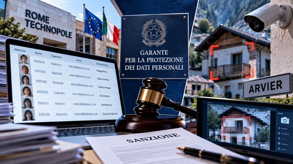 Garante Privacy multa Rome Technopole e Arvier: dati e telecamere fuori controllo 2 Sanzione tra dati e sorveglianza