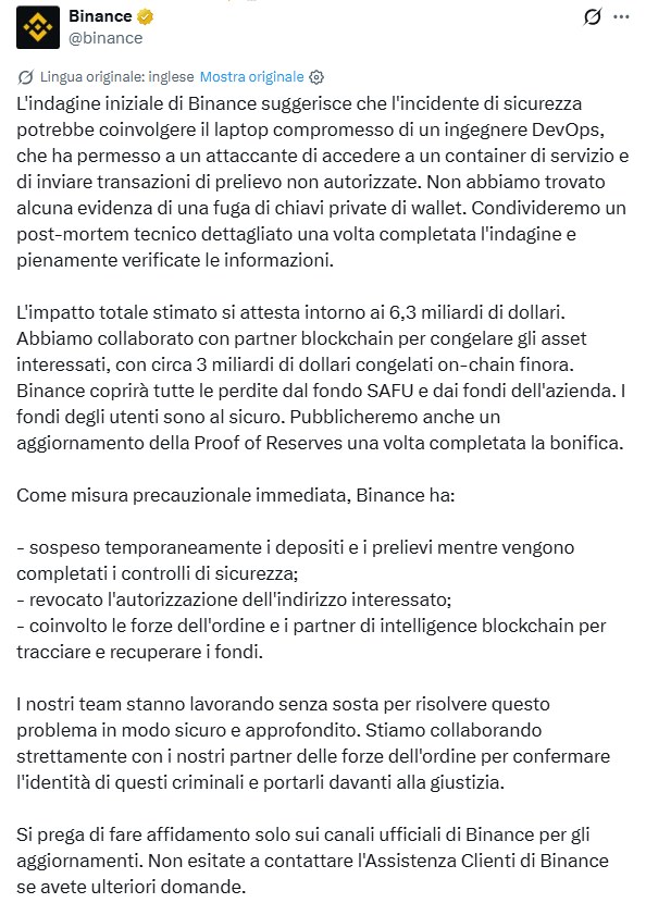 Binance e Polymarket sotto attacco: miliardi a rischio nelle piattaforme crypto 4 Screenshot 2026 10 30 081046