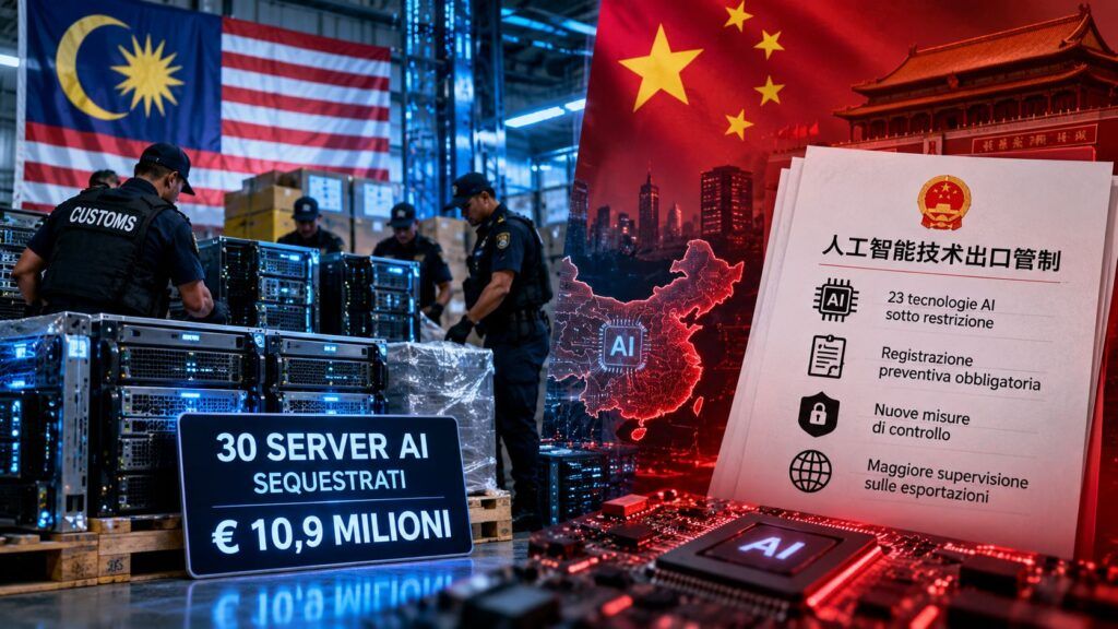 Malesia sequestra 30 server AI, la Cina prepara controlli all'export 2 Sequestro di server AI e controlli cinesi