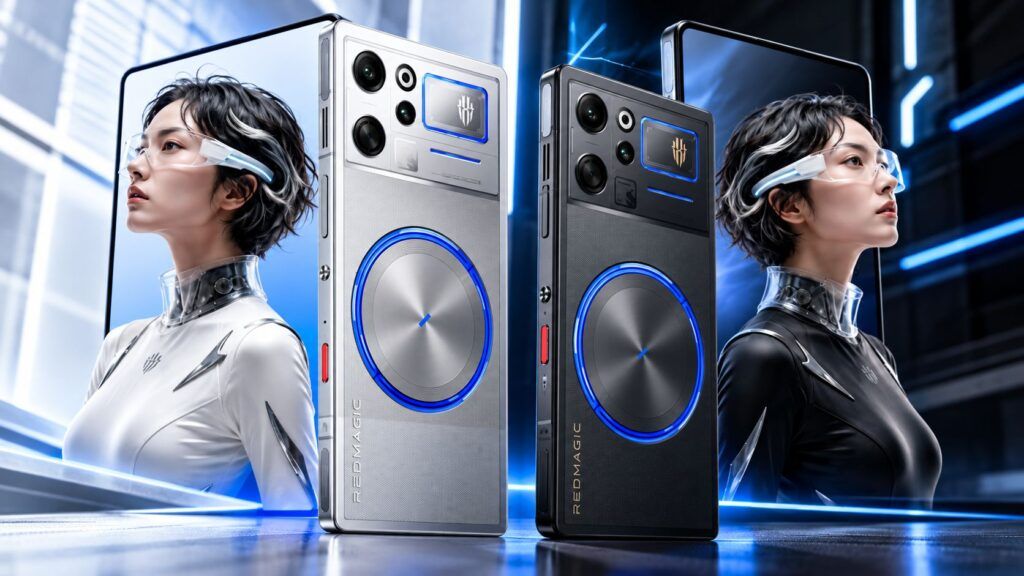 RedMagic 12 Pro porta in Europa 185 Hz e raffreddamento liquido 2 Smartphone futuristici nella luce al neon