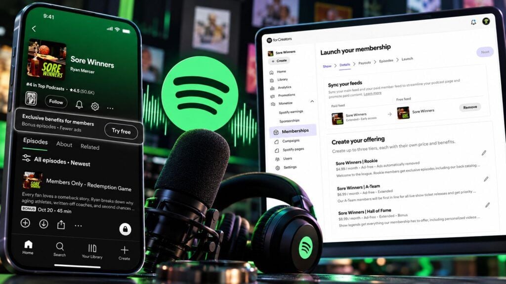 Spotify Memberships arriva in Italia: ai creator il 90% dei ricavi 2 Spotify Membership e Podcast in Primo Piano