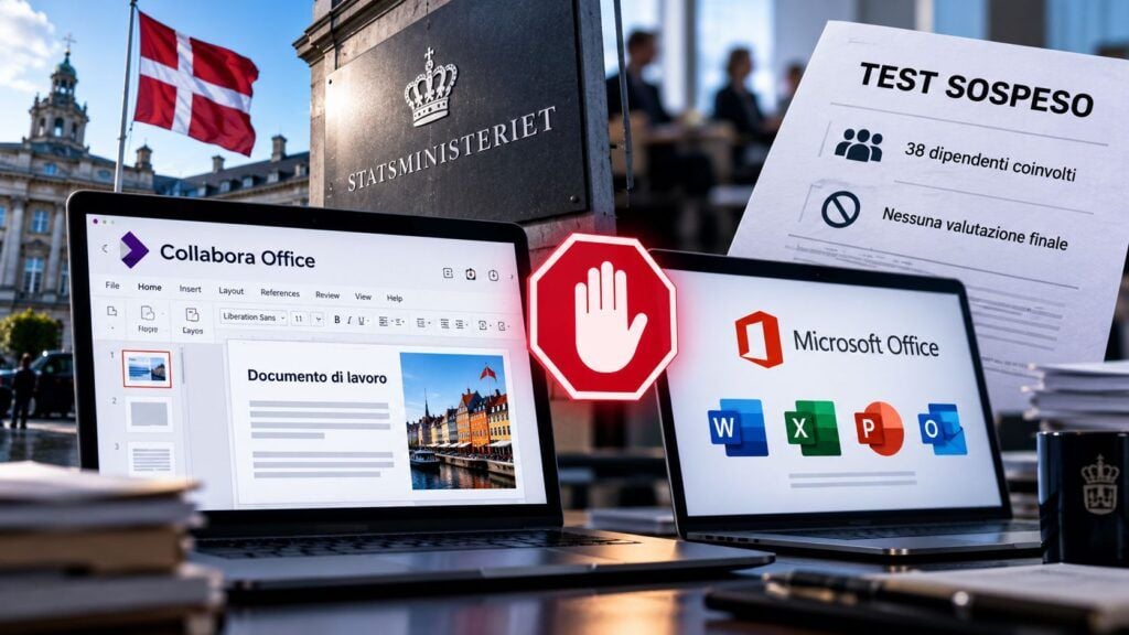 Danimarca, addio a Microsoft fallito: Collabora chiude senza valutazione 2 Test sospeso Collabora contro Microsoft Office